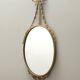 Oval wall mirror with Brass Frame and Ribbon, Italy