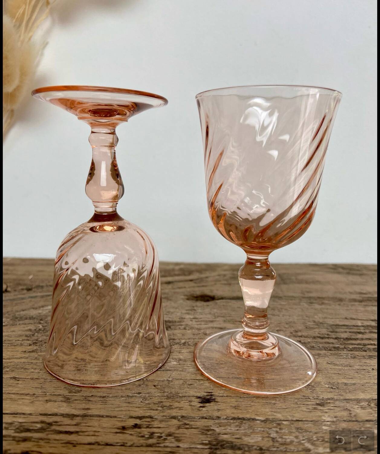 6 Rosaline liqueur glasses Arcoroc France