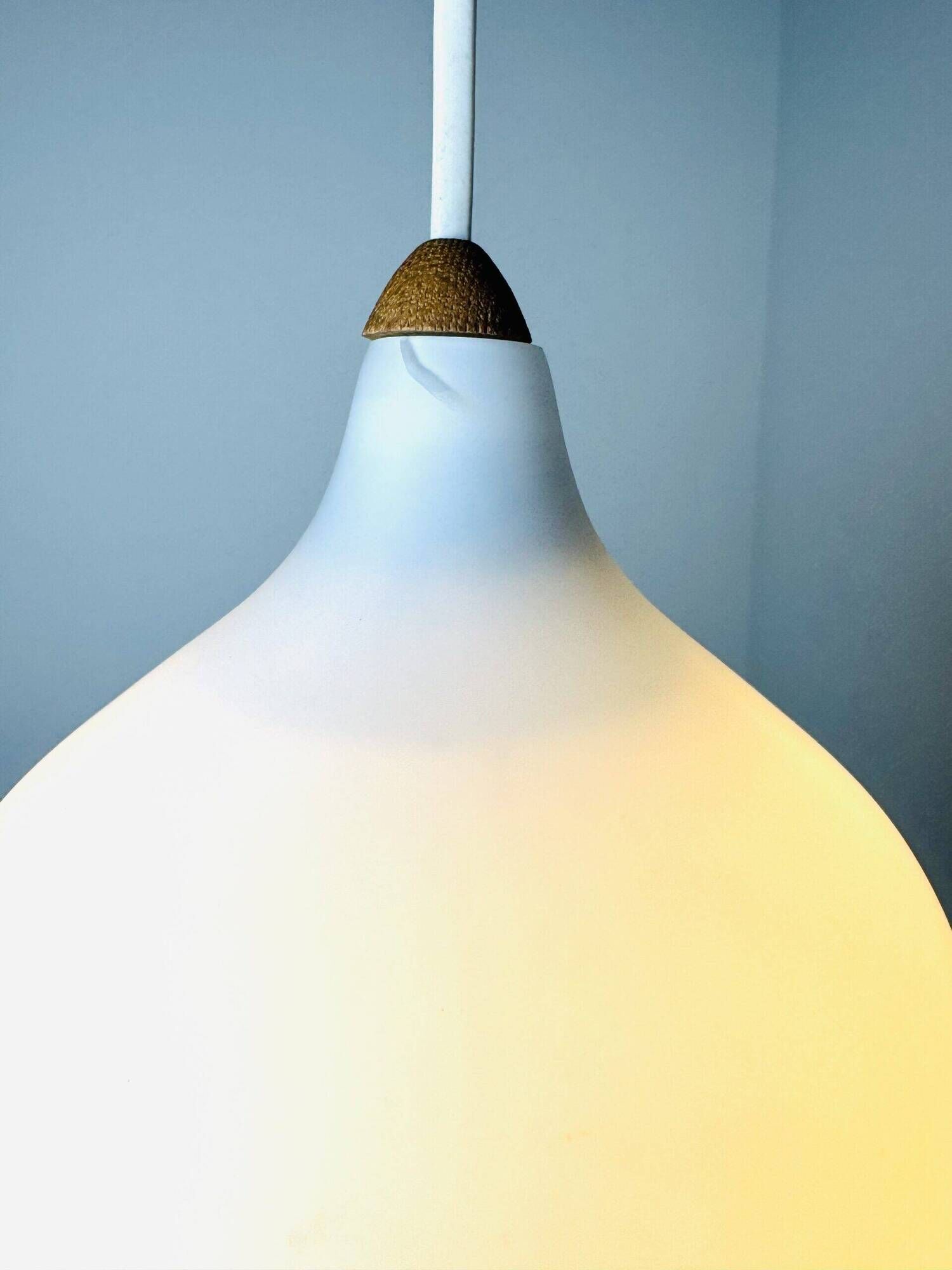 Model 705 Wall Lamp In Teak And Opaline Glass By Uno & Östen Kristiansson For Luxus, Sweden 1960S