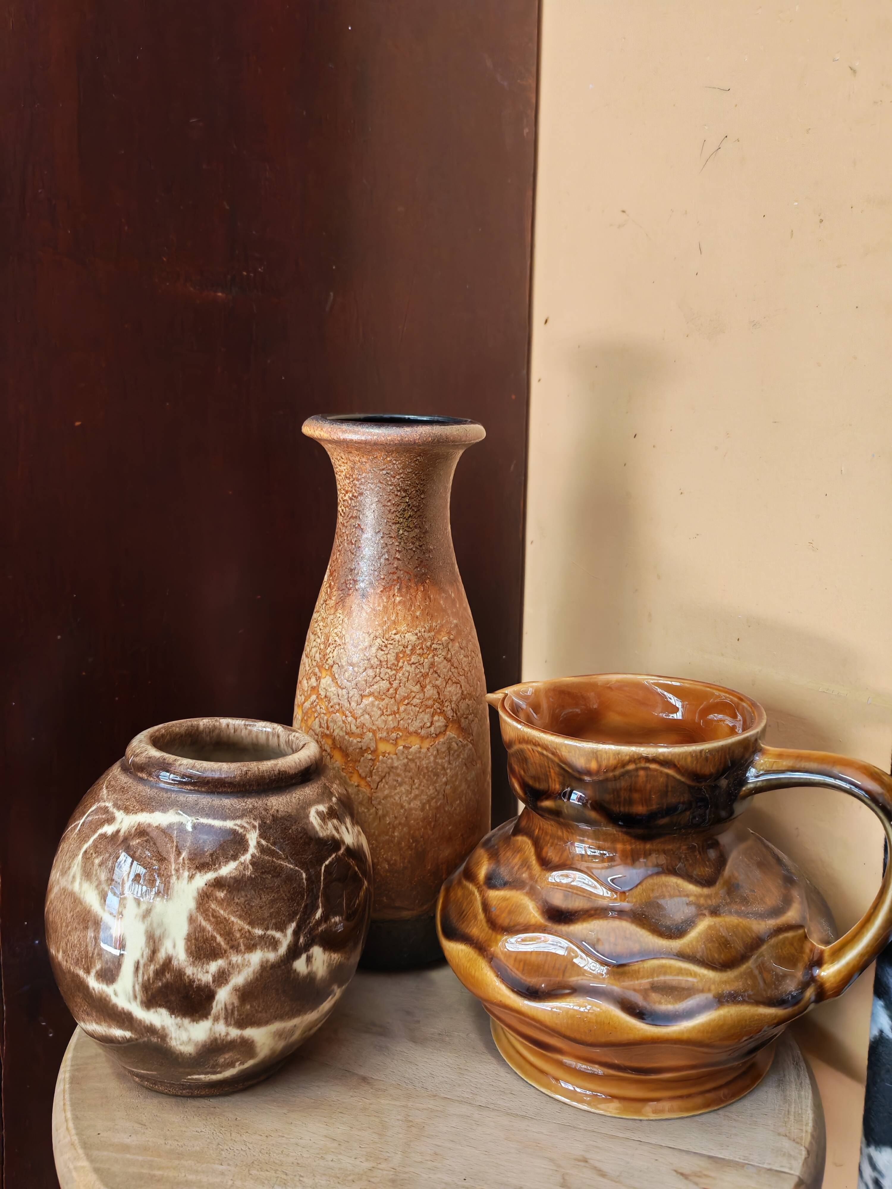 Lot de 3 vases  style organique