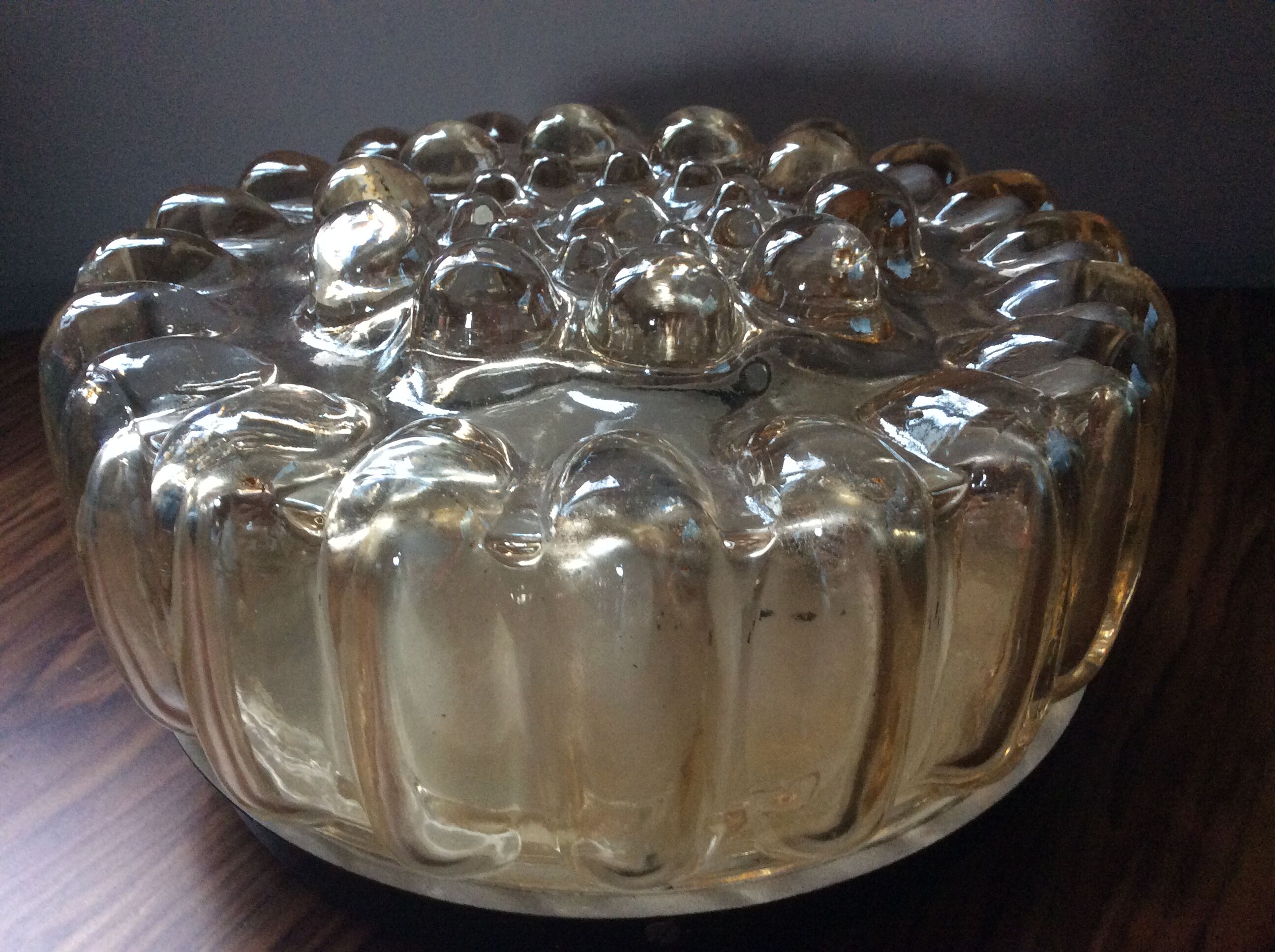 Limburg bubble ceiling light made of vintage amber glass from the 60's and 70's