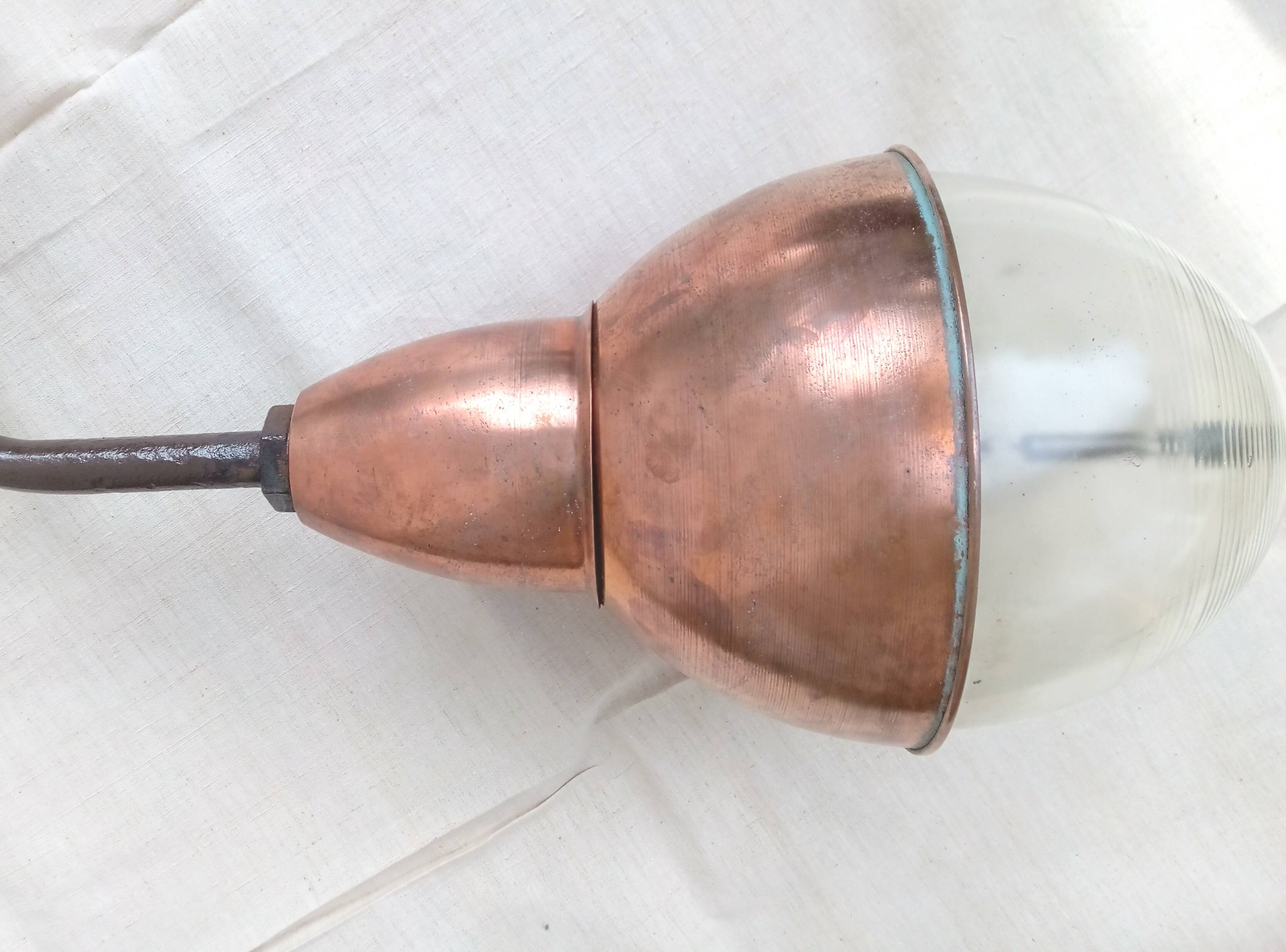 Street light, gallows, industrial wall light in copper from the 1930s