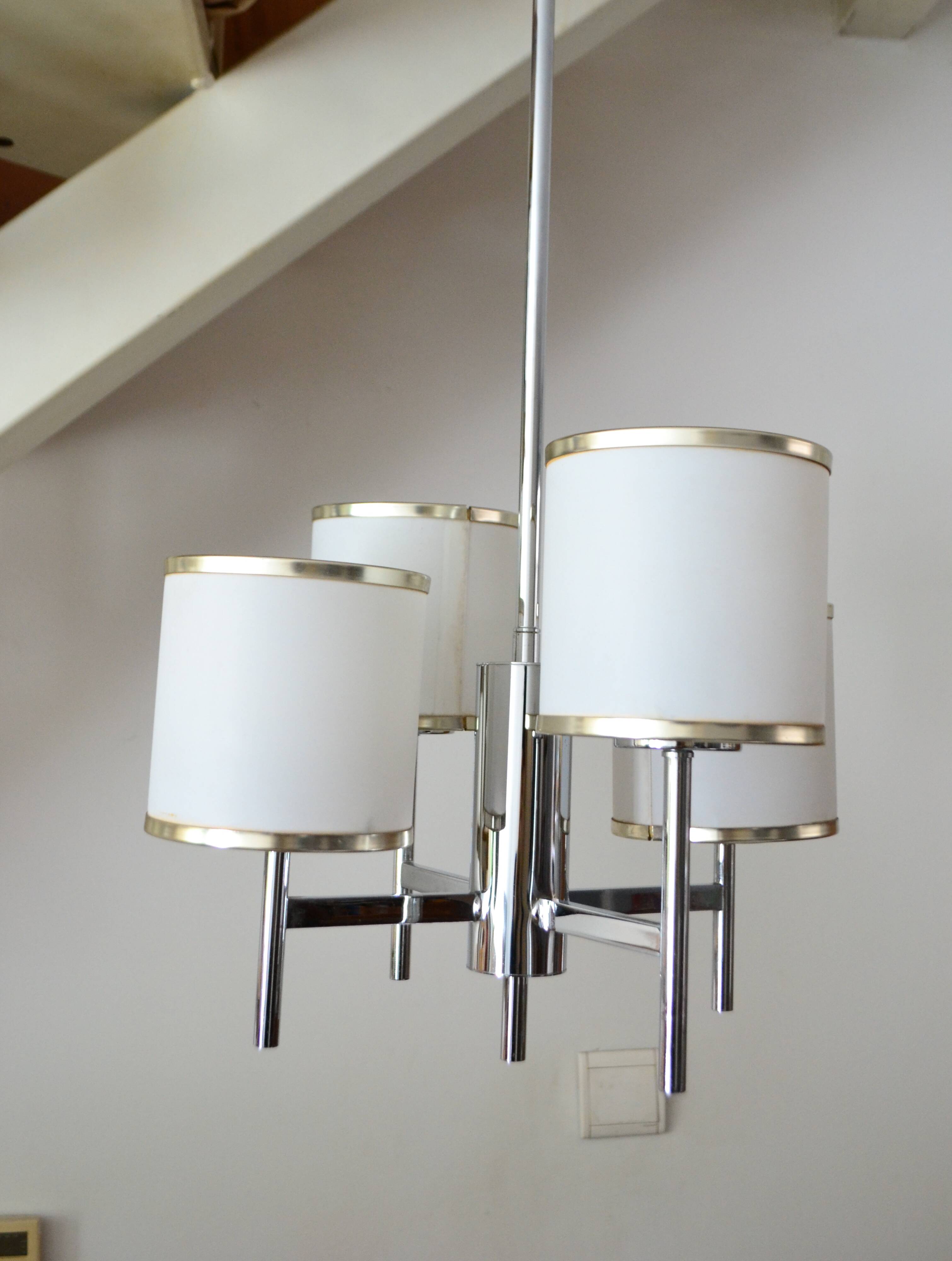 Sciolari 4-light chrome and rhodium lustre from the 1970s.