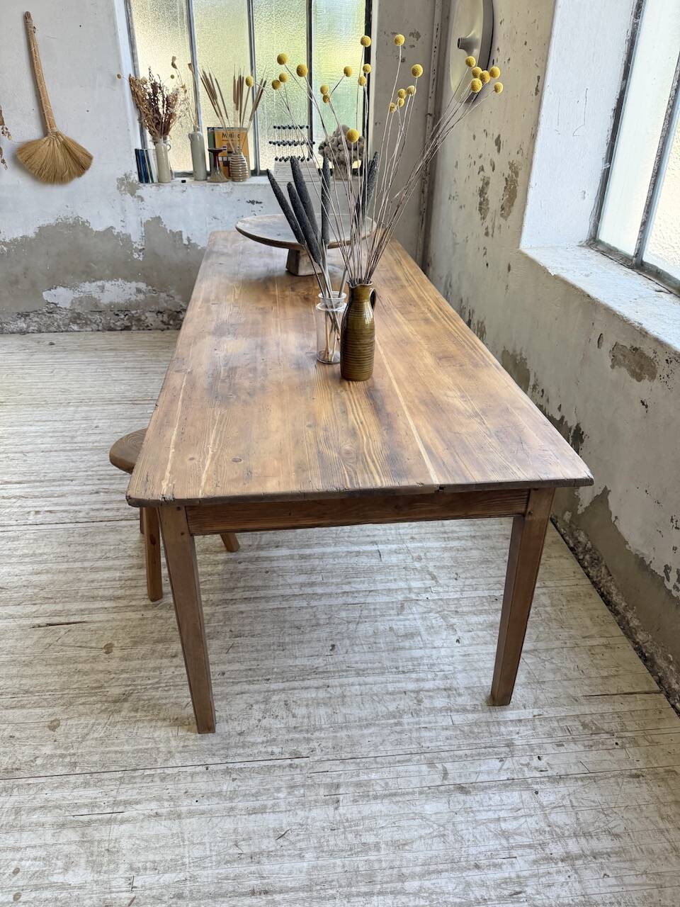 50s pine and oak farmhouse table 2.5m