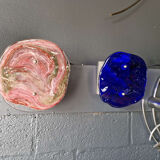 Pink veined blown Murano glass wall light, 1970s