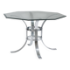 Octagonal glass and metal dining table, 1970s