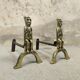 Pair of bronze "Shamans" andirons by Anton Prinner