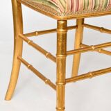 Paire de chaises en bois doré façon bambou