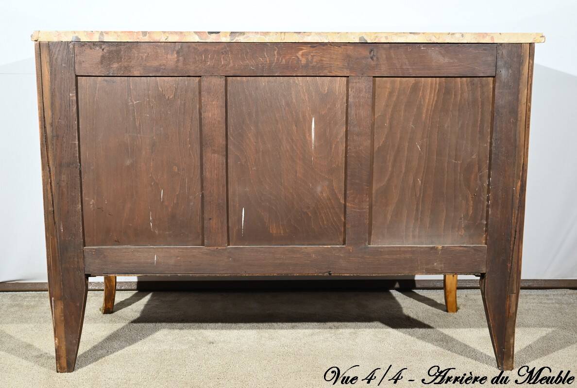 Rosewood and Mahogany chest of drawers, Louis XV / Louis XVI Transition style – Late 19th century