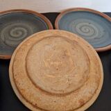 Set of 6 70s Pierre Digan stoneware flat plates