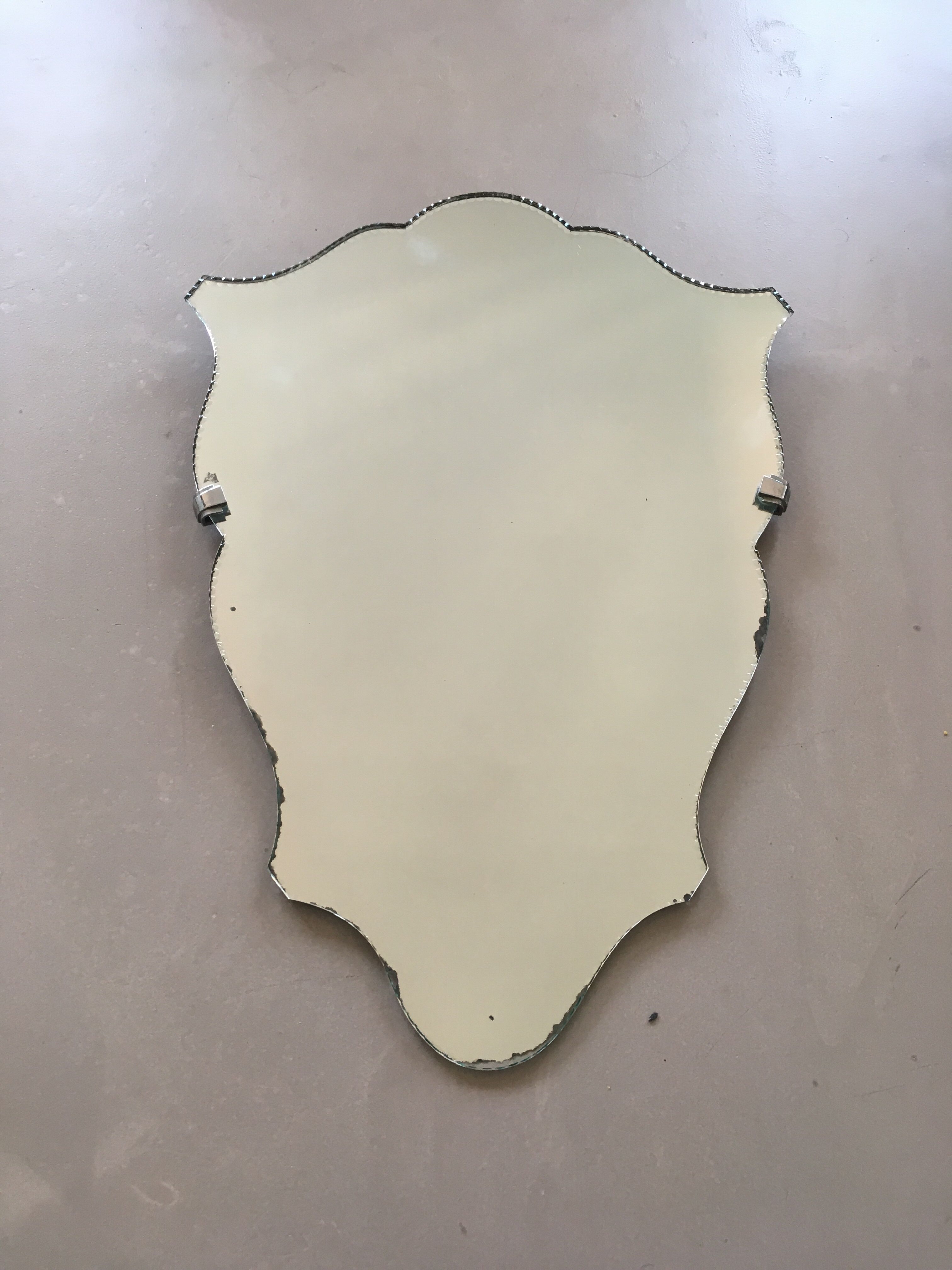 Old bevelled/chiseled mirror 39x57cm
