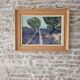 Oil on Canvas Landscape Almond Trees and Lavenders signed Jean Claude Fer