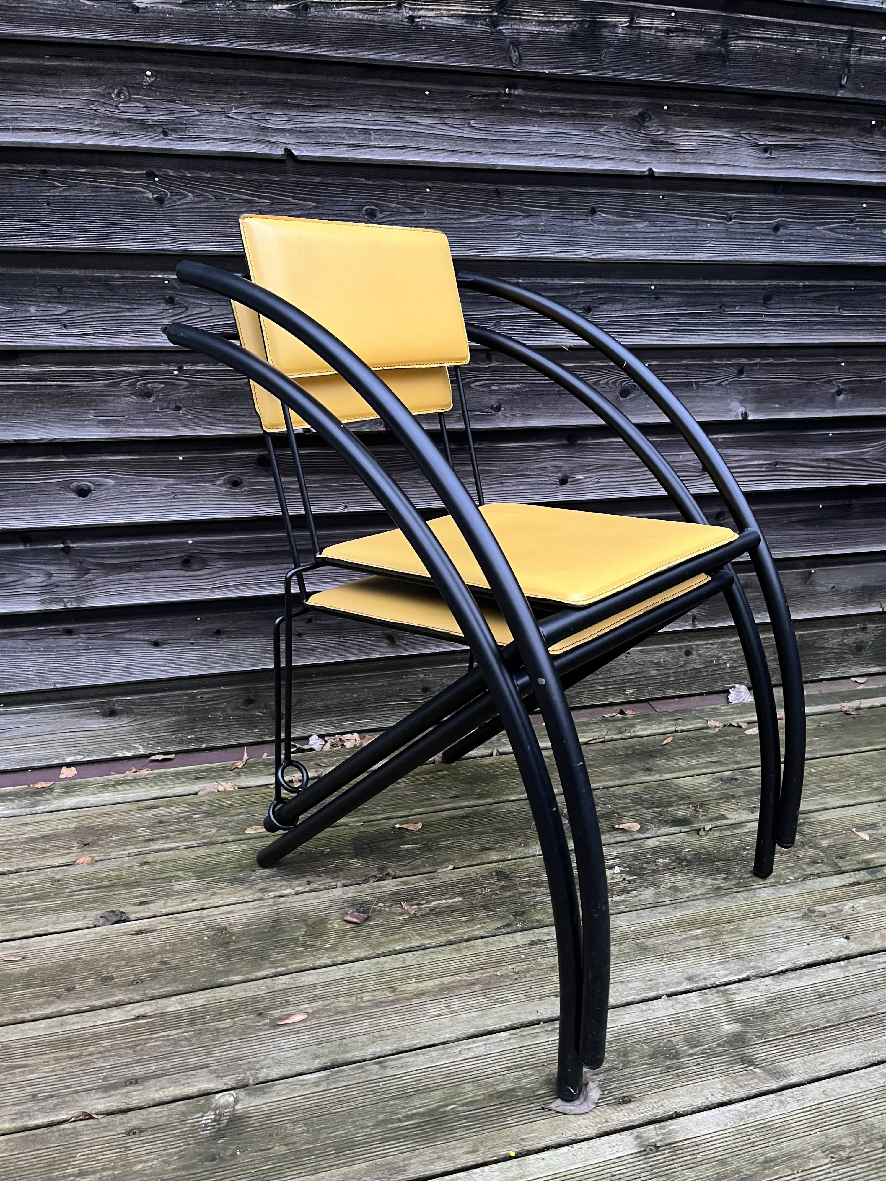 Minimalist style leather chairs