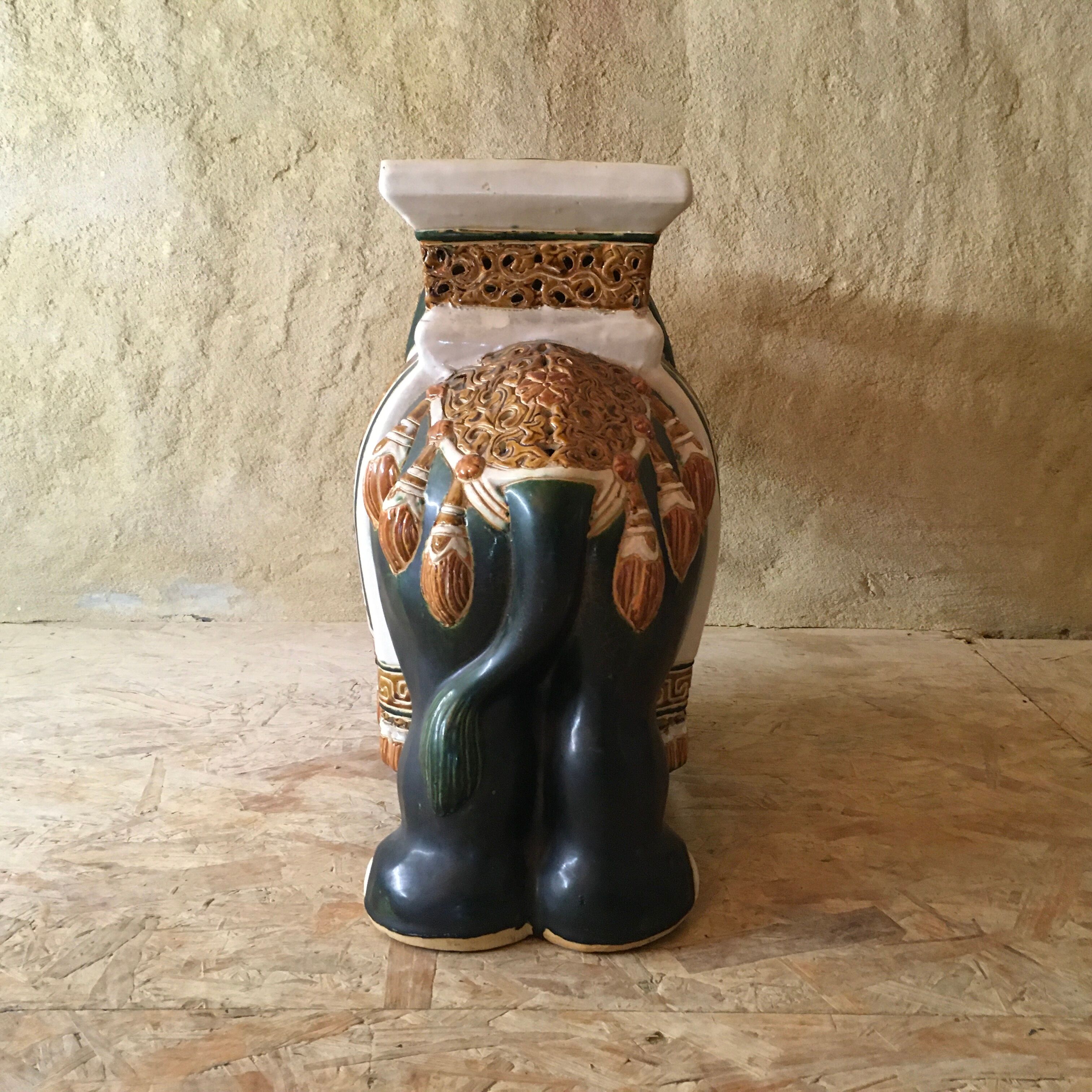 Terracotta elephant plant holder