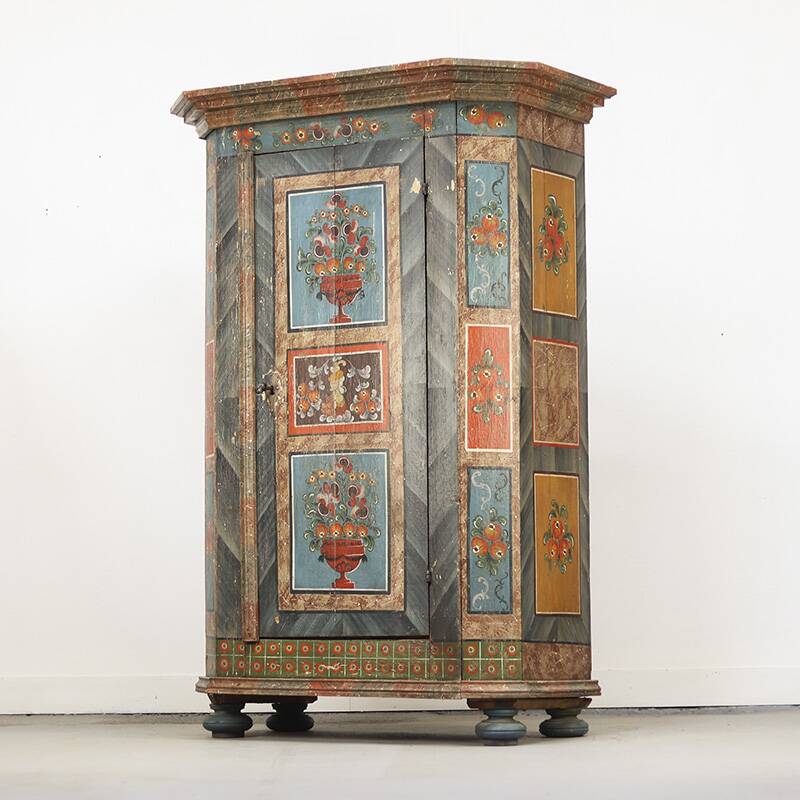 Folk art painted bridal wardrobe