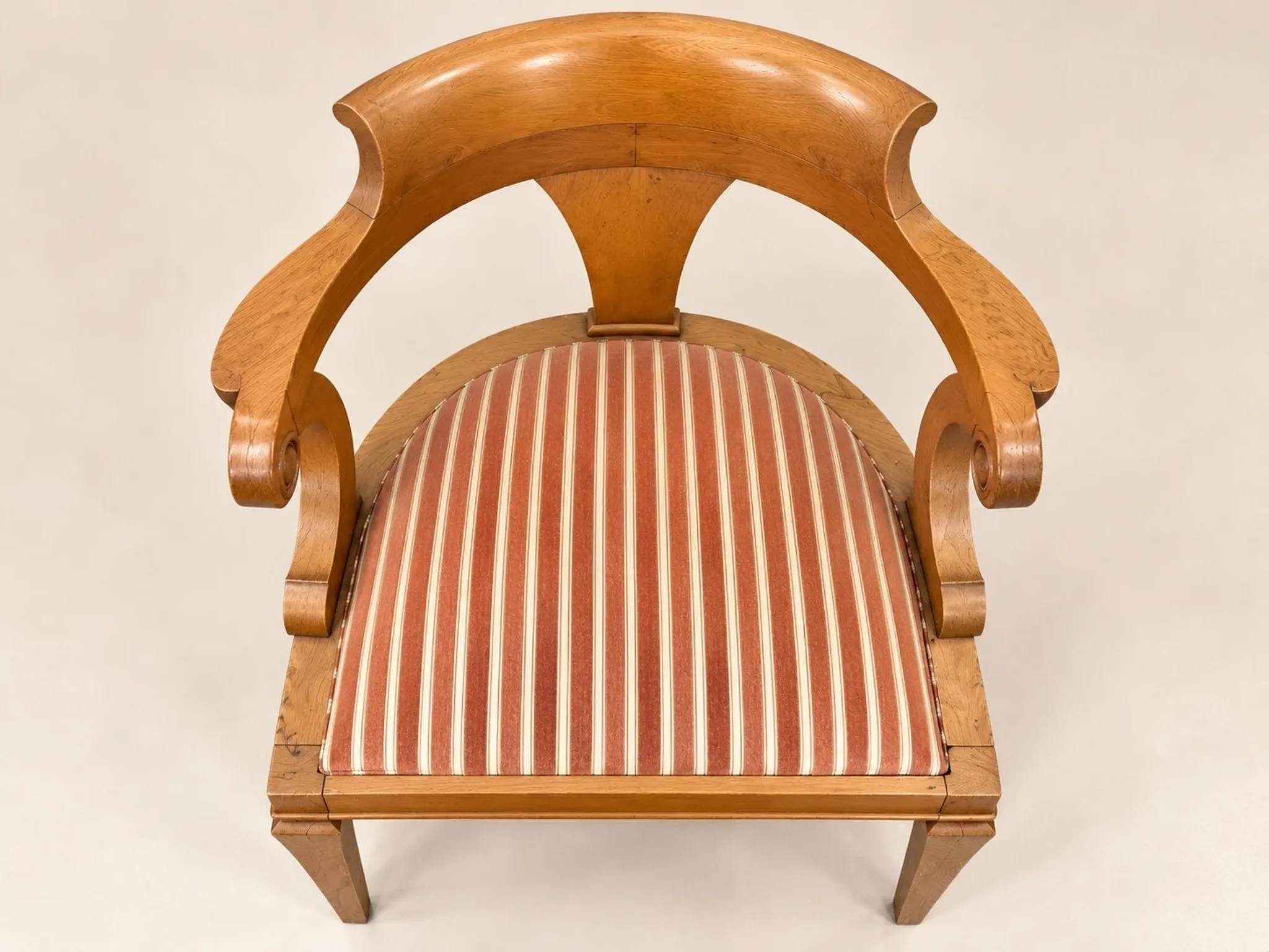 Set of 12 Empire armchairs – Solid oak – Gondola backrest