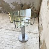 80s glass and marble console