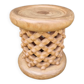 Tabouret Africain Bamiléké Brun Naturel