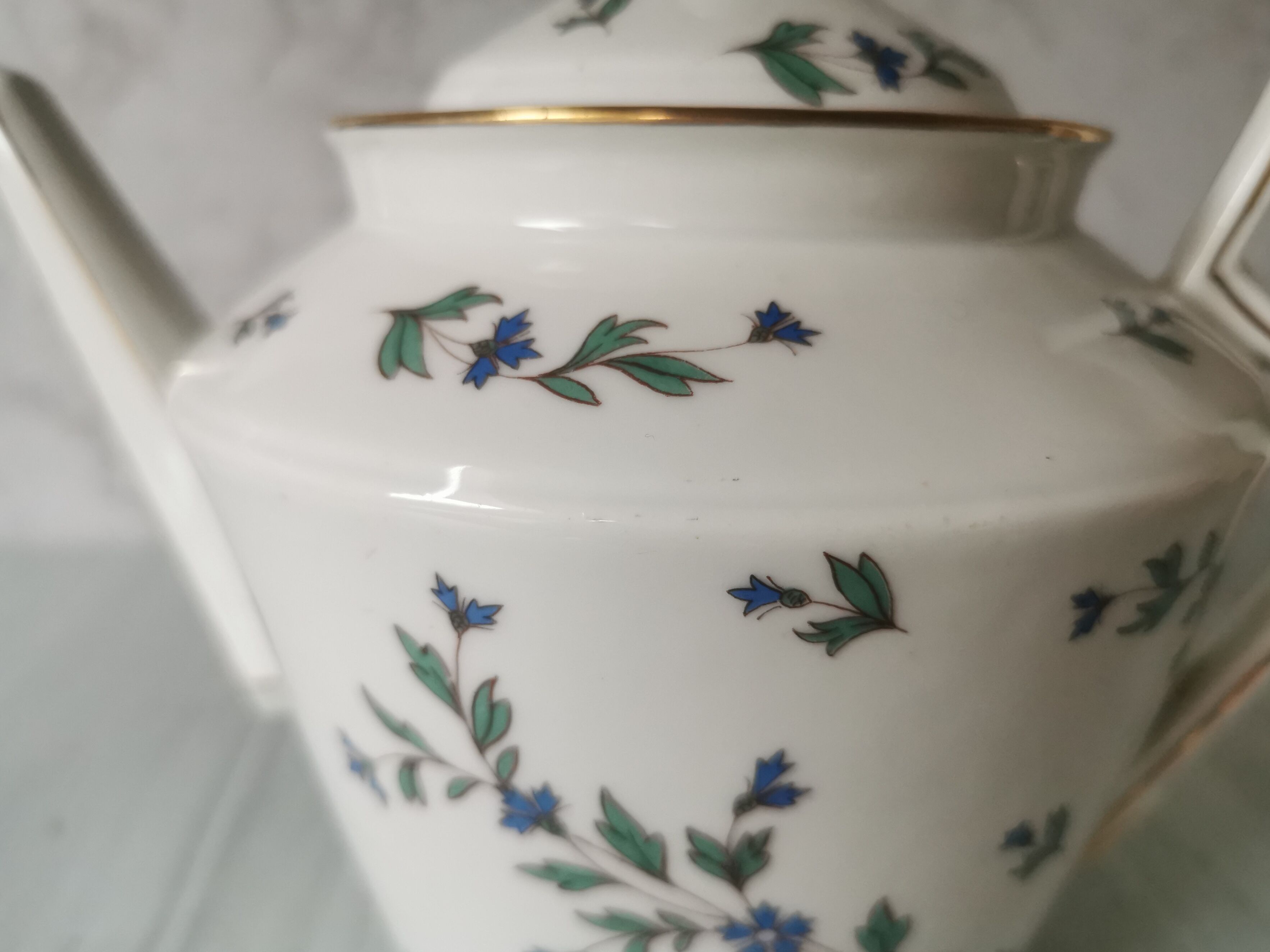 Porcelain barbel tea set Limoges Guérin