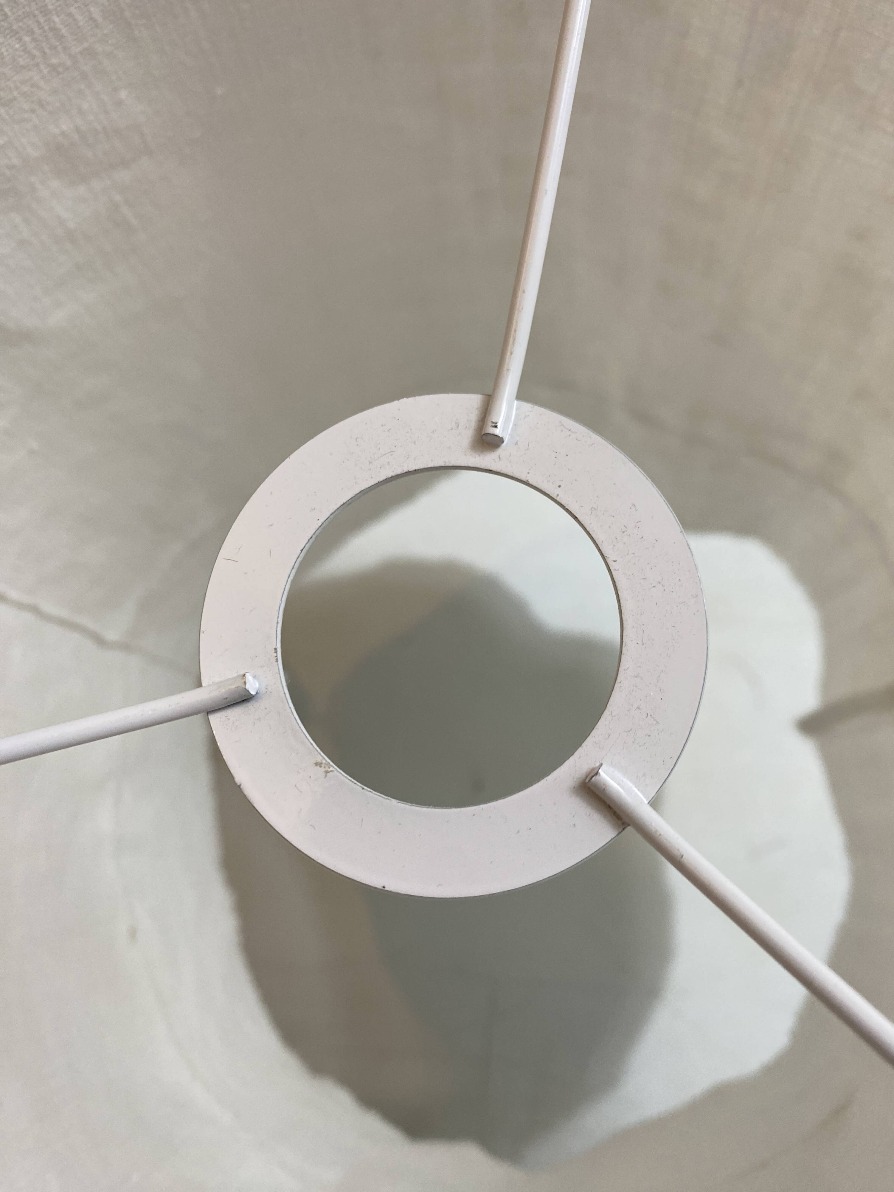 Old linen fabric lampshade suspension