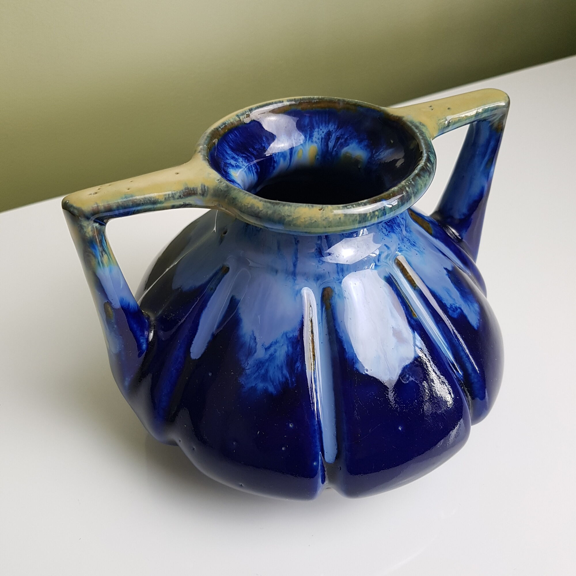 Vase à anse de style Art Nouveau production Alpho Alphonse Mouton Saint Uze
