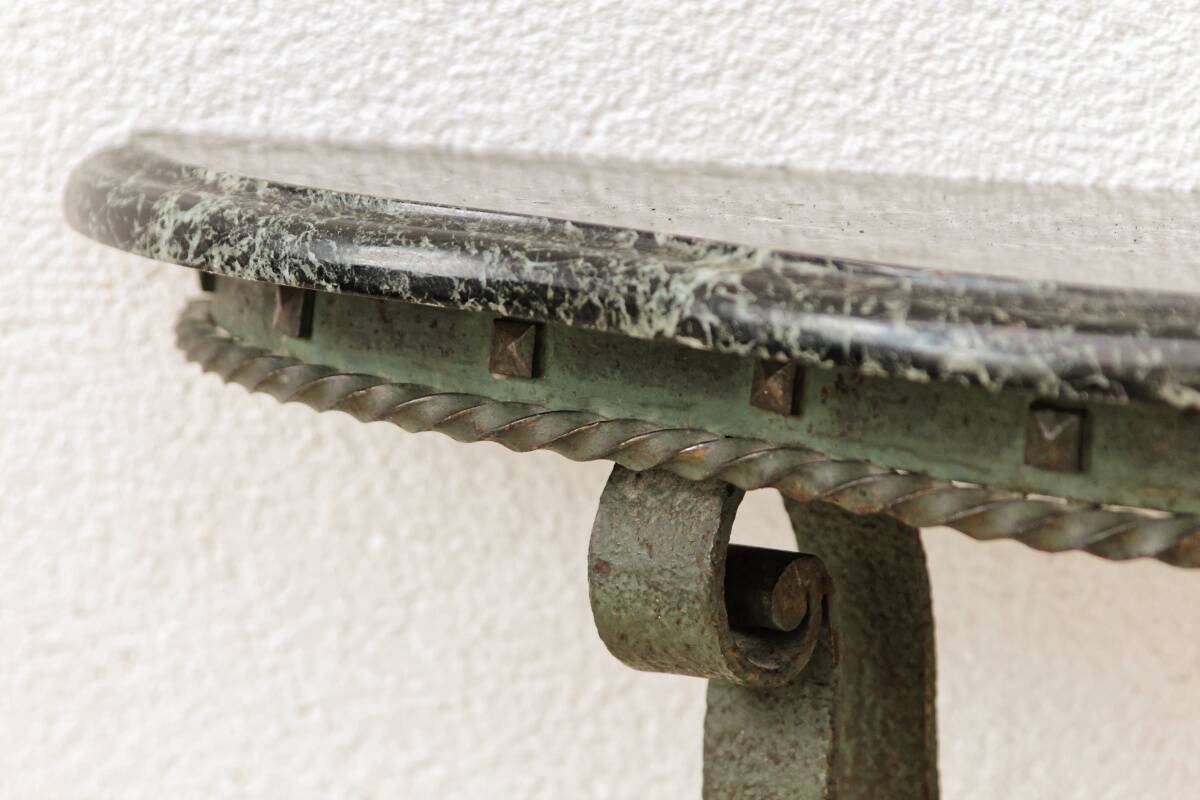 Console murale en fer forgé et marbre