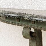 Wrought iron and marble wall console