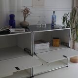 Lot of 3 designer furniture: usm haller white: 1 column with 2 modules.