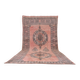Tapis berbère en laine vintage marocain rose grand 212 x 394 cm, tapis fait main