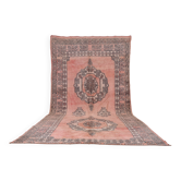 Tapis berbère en laine vintage marocain rose grand 212 x 394 cm, tapis fait main