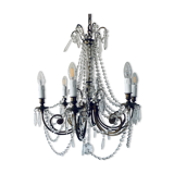 Chandelier with crystal and bronze tassels