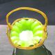 Panier vide poche en opaline verte ( uranium/ ouraline)