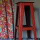 Tabouret industriel vintage en tôle recyclée