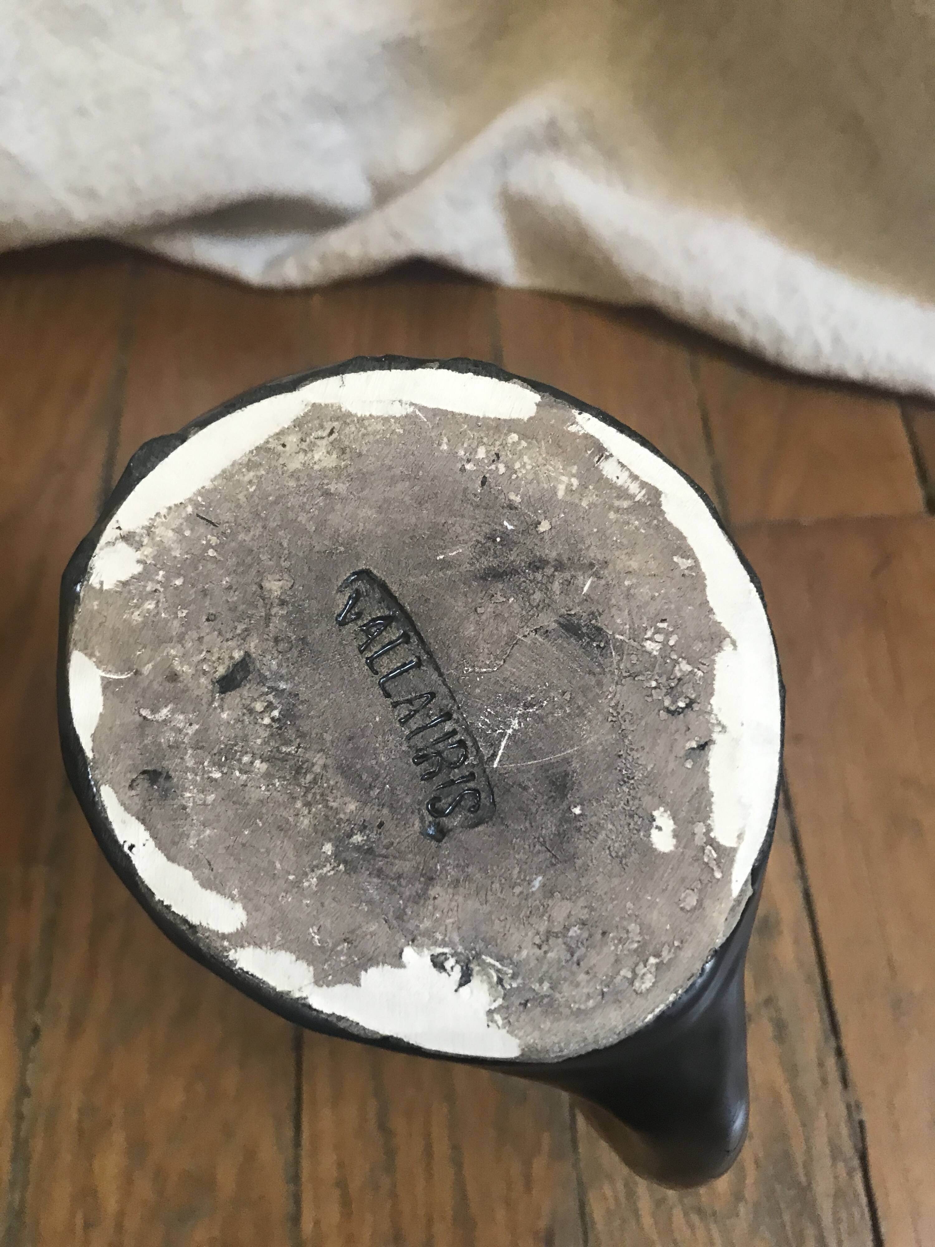 Matte black Vallauris ceramic pitcher