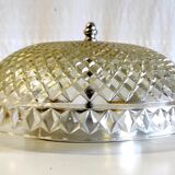 Ceiling lamp in glass and chrome 60s