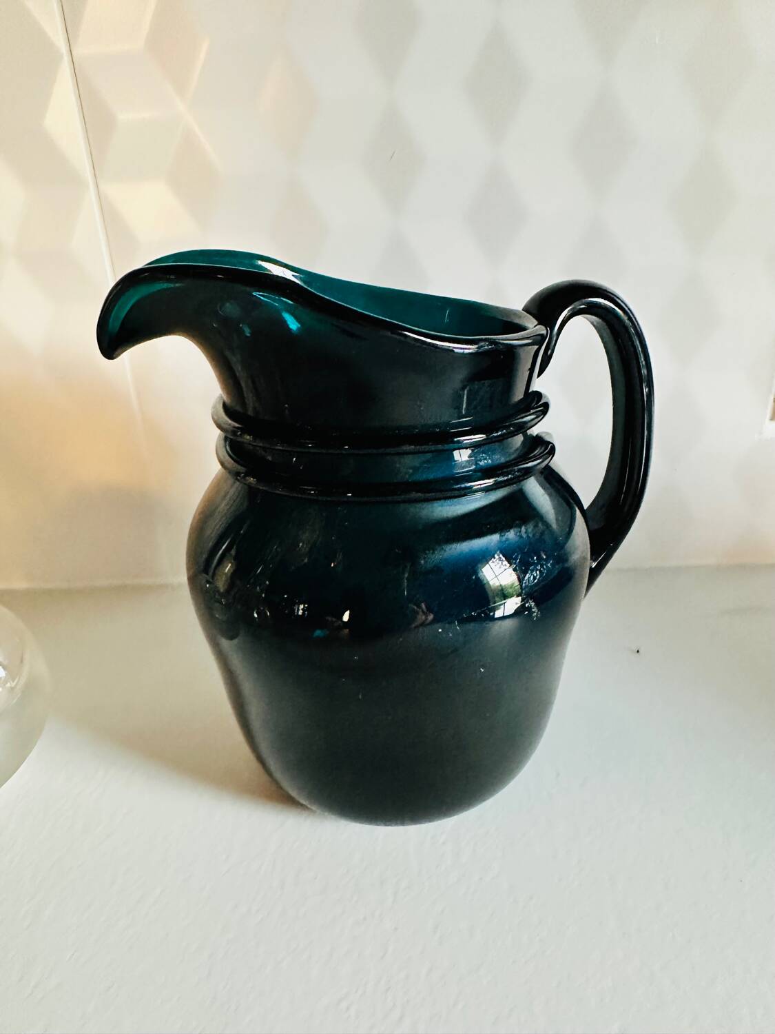 Vintage turquoise blue carafe