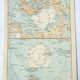 Old engraving 1898, Arctic and Antarctic Poles • Lithograph, Original plate