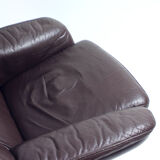 Vintage Swivel Chair In Brown Leather, Finland 1960s