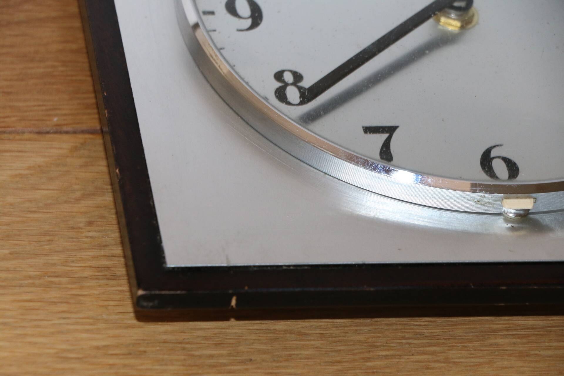 Flash brushed steel wall clock