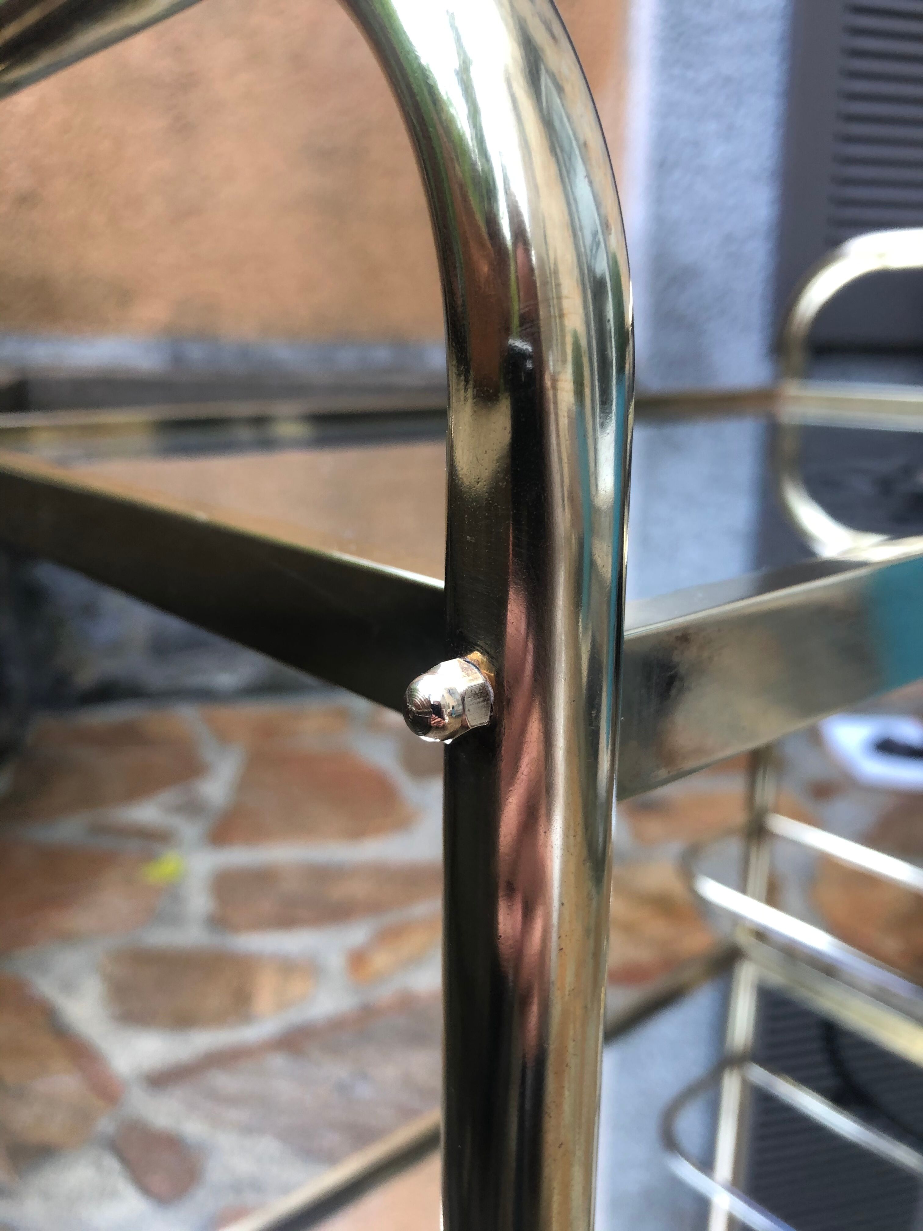 Golden rolling desserte vintage mirror trays