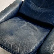 Fauteuil en cuir Ds 50 et ottoman par De Sede, ensemble de 2