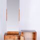 Art Deco Dressing Table in Rosewood and Walnut Veneer with Mirror, France, 1920s