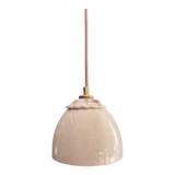 Beige ceramic lamp and decorative bowl