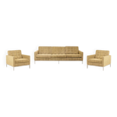 Florence Knoll, pour Knoll. Canapé et paire de fauteuils. Années 1960-70.