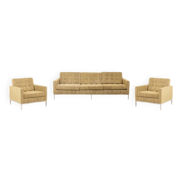 Florence Knoll, for Knoll. Sofa and pair of armchairs. 1960s-70s.