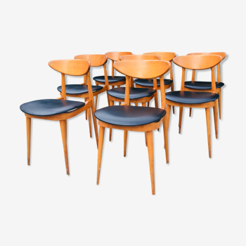 8 Scandinavian chairs - circa 1960