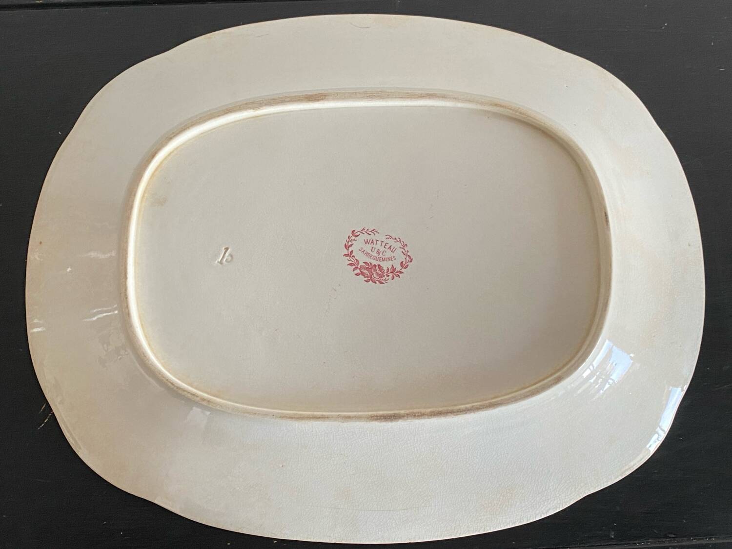 Large Watteau Sarreguemines dish