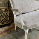 Louis XV taupe and cream style sofa
