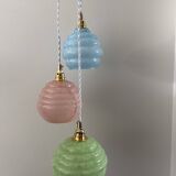 Art Deco triple globe waterfall pendant light