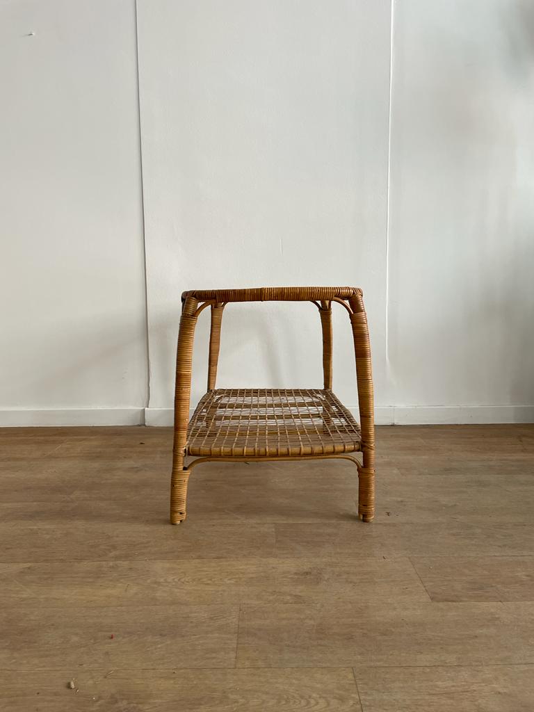 Table basse bambou et verre